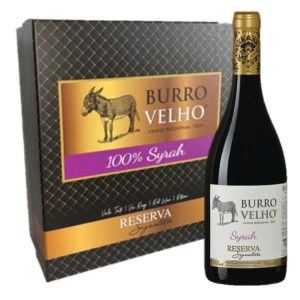 VINHO BURRO VELHO 100% SYRAH RESERVA SIGNATURE 2017 TINTO C/CAIXA 3X0,75L