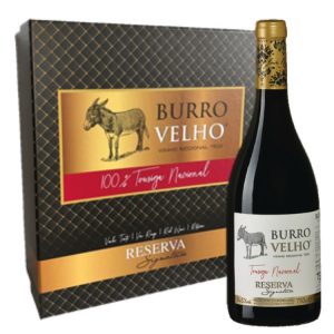 VINHO BURRO VELHO 100% TOURIGA NACIONAL RESERVA SIGNATURE 2016 TINTO C/CAIXA 3X0,75L