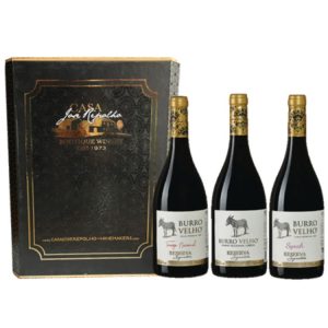 VINHO BURRO VELHO REGIONAL LISBOA/SYRAH/TOURIGA NACIONAL RESERVA SIGNATURE TINTO C/CAIXA DE LUXO 3X0,75L